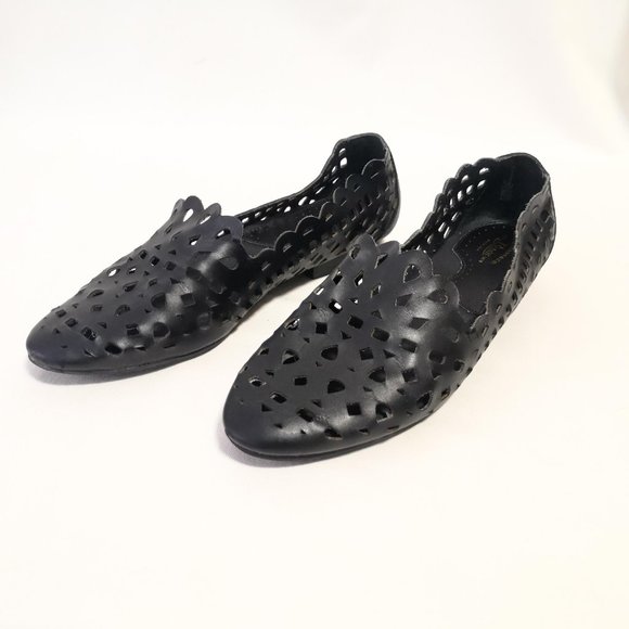 GH Bass Leather Laser Cut Flats Size 8.5 - Picture 2 of 15